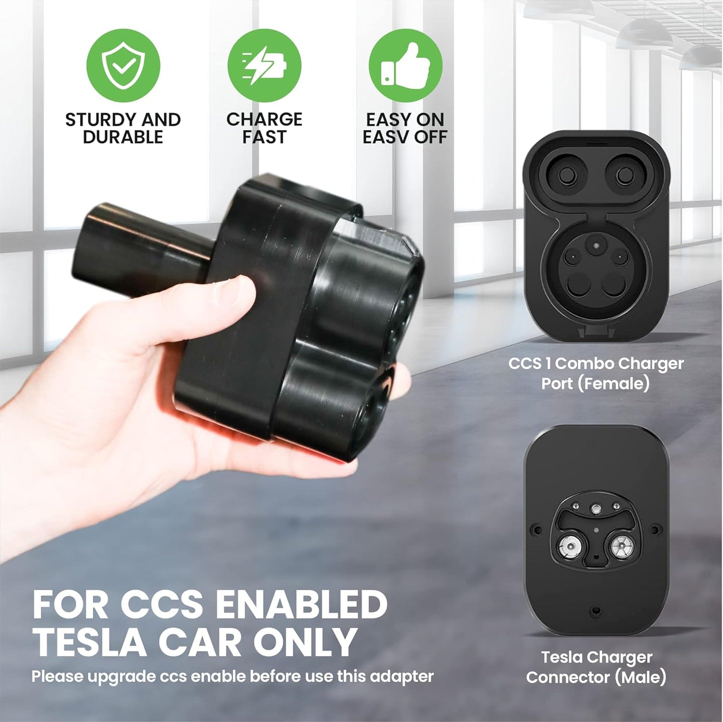 Carbonic CCS1 to Tesla Adapter and J1772 to Tesla Adapter Bundle | Up to 250KW DC Level 3 Fast Charging | for CCS 1 Enabled Tesla Model 3 S X Y