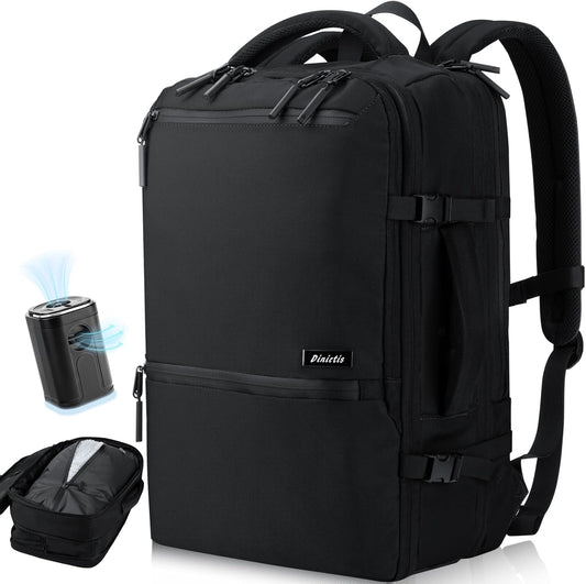 Travel Backpack with Vacuum Compression, Black