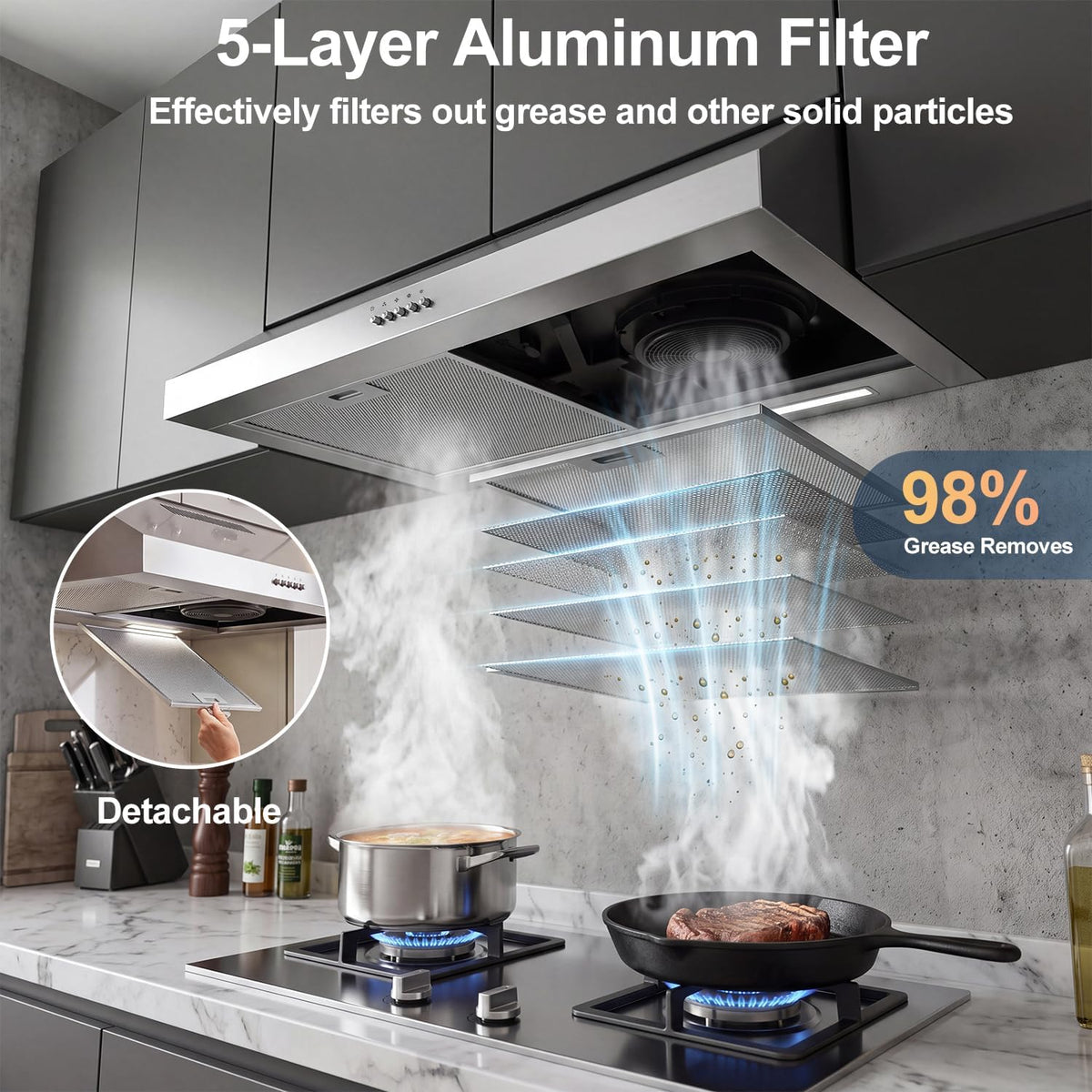 SOZT® 30 Inch Under Cabinet Range Hood