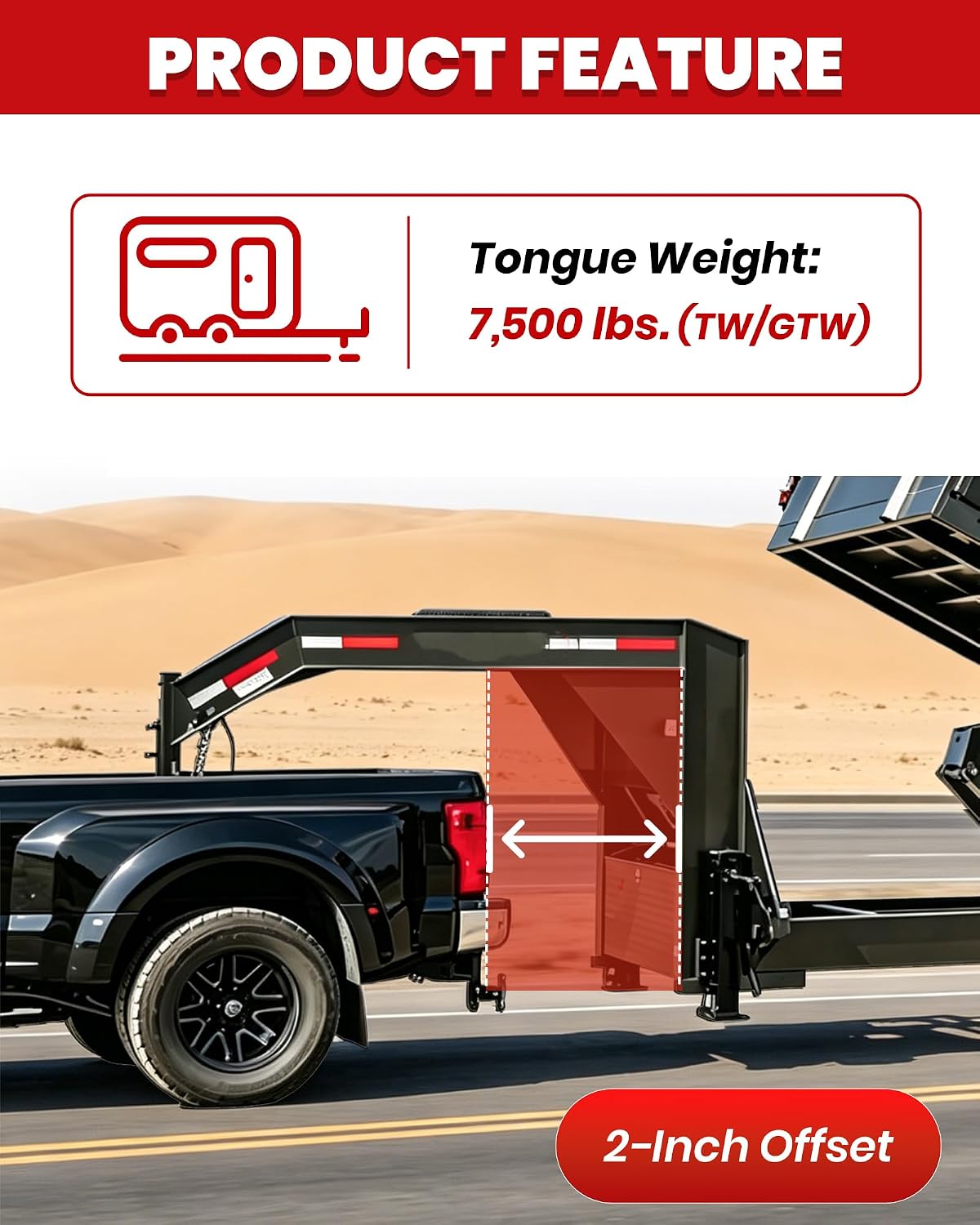 Gooseneck Ball Plate for Industry-Standard 5th Wheel Rails | 5th Wheel to Gooseneck Adapter with 2-5/16 Inch Ball Universal Gooseneck Hitch for Pickup Truck Bed 30,000 lbs