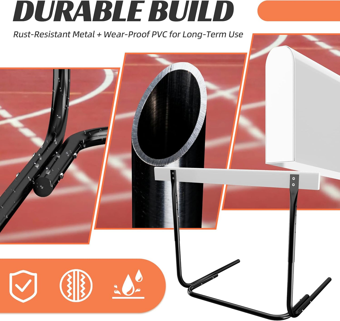 MR Height Adjustable Hurdle for Track and Field, Pro Athletic Hurdle with Heavy-Duty Base Counterweight, Anti-Tip Design for Sprint Training, Competition Practice, Speed Drills