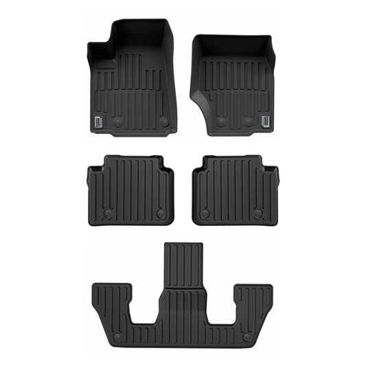 Smart Choice Car Floor Mats Custom fit for 2021-2026 Jeep Grand Cherokee L - Made in USA - Black - Full Set 1st, 2nd & 3rd Row