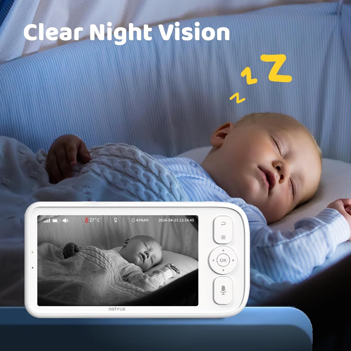 Baby Camera Monitor Video - 5000mAh Baby Monitor with Camera and Audio