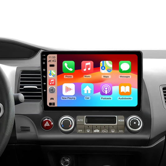 10" Radio for Honda Civic (2006–2011, 8th Gen), Android 15 Stereo, Wireless Apple CarPlay & Android Auto, Bluetooth 5.0, Built-in GPS + Wi-Fi, 2GB + 64GB, HD Touchscreen Head Unit with AM/FM/RDS