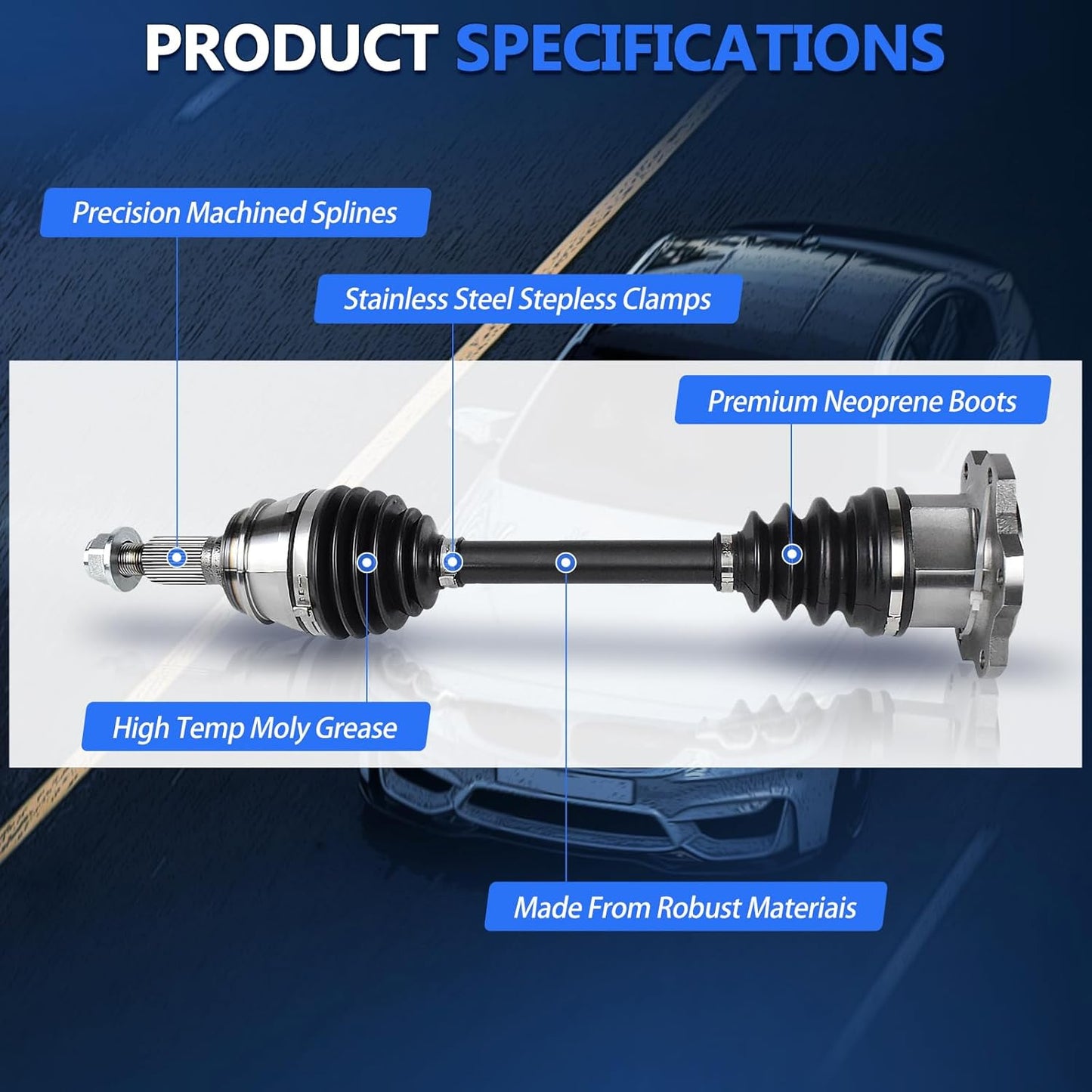 Maxfavor FWD CV Axle for 2007 2008 2009 2010 2011 2012 2013 2014 2015 2016 2017 Jeep Patriot, Latitude North Sport 2.0L 2.4L L4, Only fit Front-Wheel Drive Manual Trans, CV Axle Shaft Front Left Right