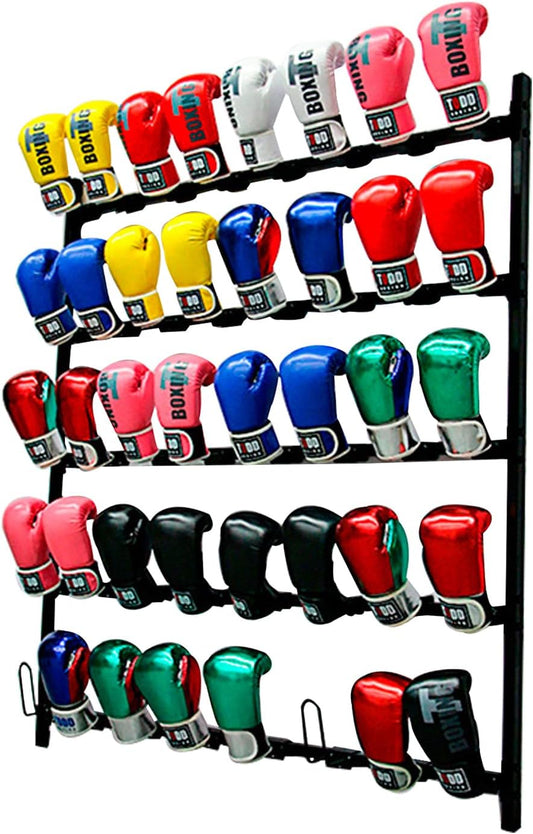 Boxing Glove Storage Rack Wall Mount Dryer Holds 20 Pairs