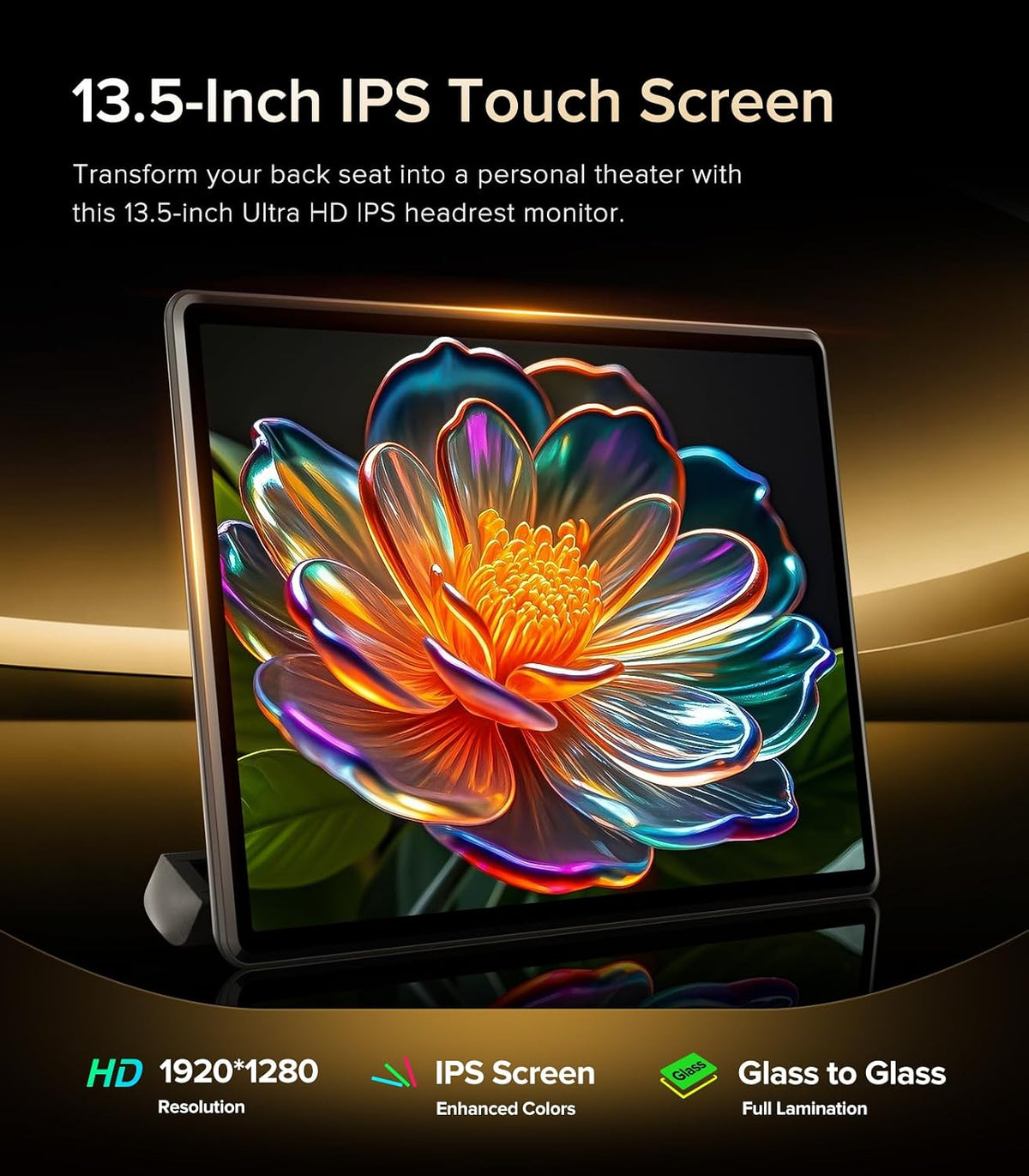13.5" Android 13 Car Headrest Monitor 64GB Rear TV