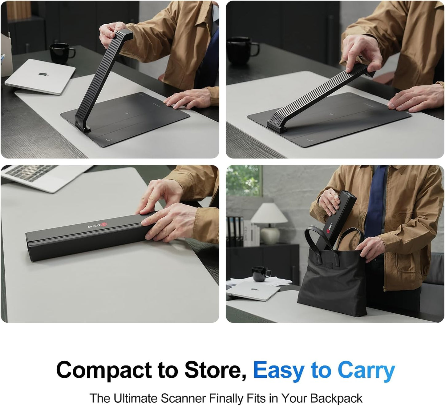 JOYUSING Scanpad100 Pro 16MP Portable Document Scanner, USB Document Camera, 1s Per Scan, OCR Text Recognition, AI Enhancement, Capture Size A4, Folds to Go, Support Win & Mac (Not for Books)