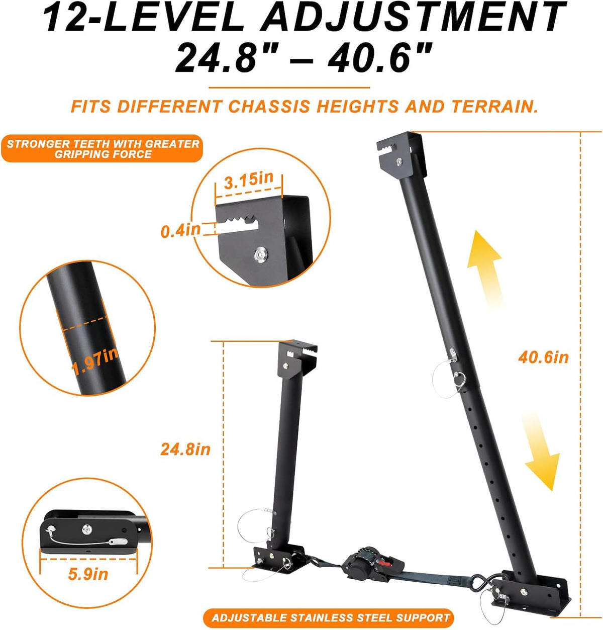 RV I-Beam Stabilizer, Adjustable 24"-40" Anti-Sway Jack
