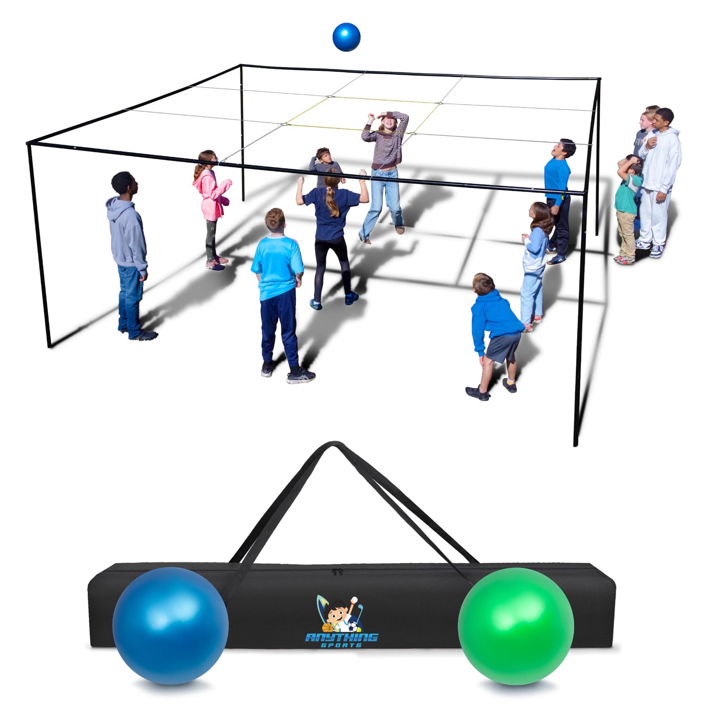 Anything Sports 9-Frame Volleyball Giant Outdoor Grid Game Set | Backyard & Lawn Use, Kids, Teens & Adults, Giant Size, Yard Game, 9-Frame Design