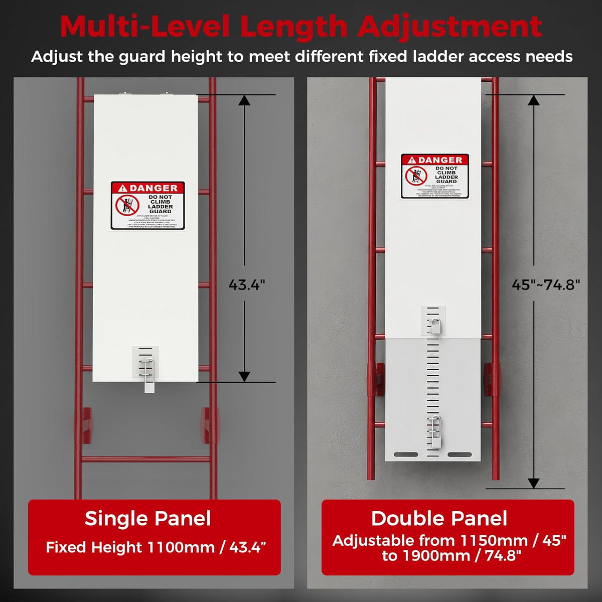 Fixed Ladder Security Lockout, Outdoor Ladder Lockout Safety Device Gray