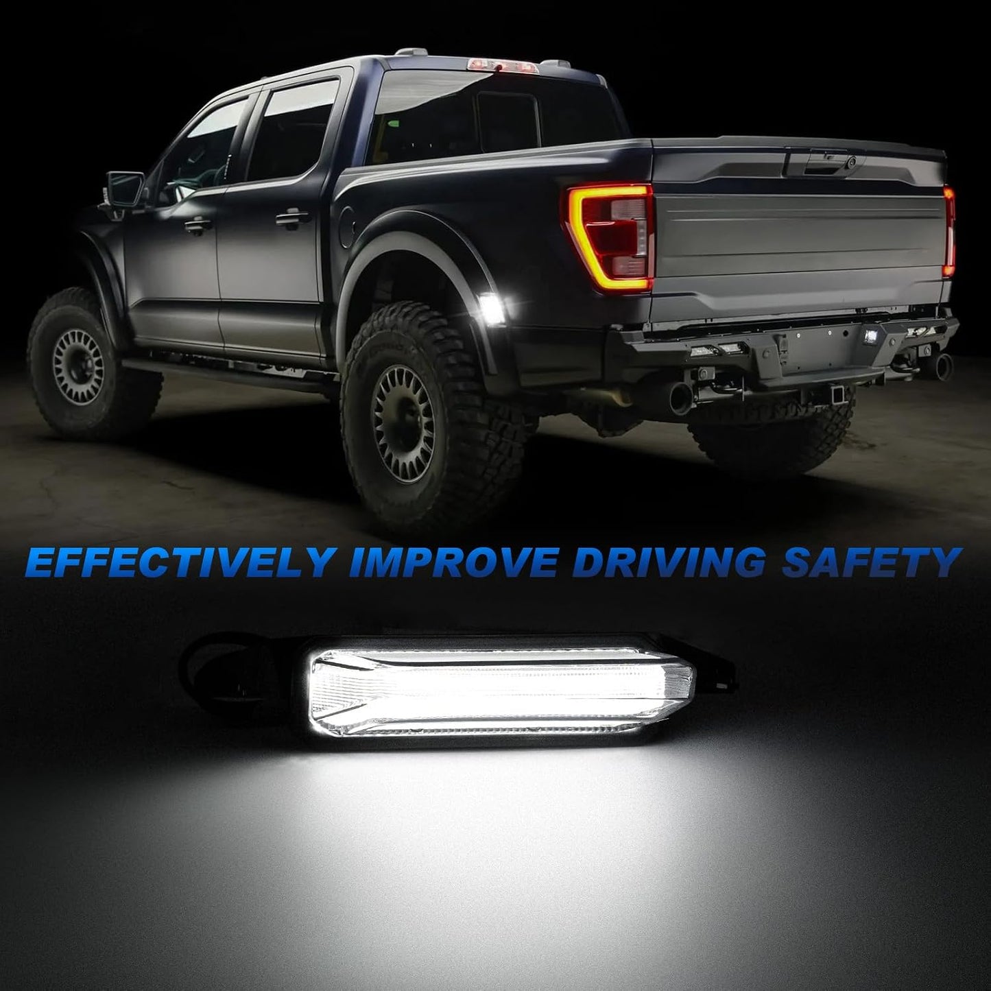 LED Front Grille Marker Lights for 2021-2026 Ford F150 Raptor A2|2021-2026 F150 Raptor|Smoked Len