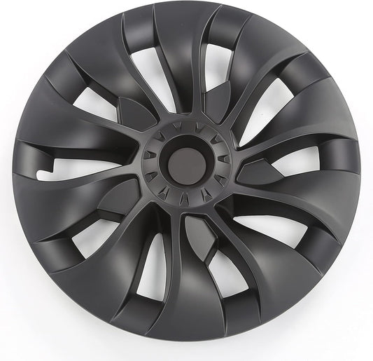 ROADARMOUR (US Business) FitsTesla Model 3, 18 Inch Matte Black Hubcap Wheel Cover (4 PCS) Long Range Improvement Uberturbine Style 2017-2023 Model 3