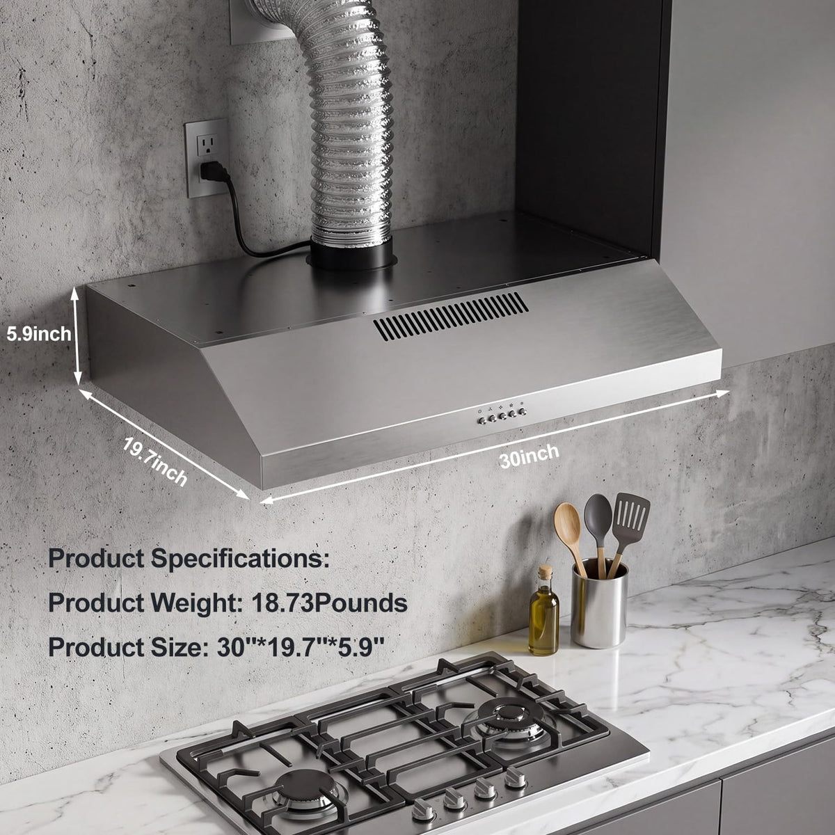 SOZT® 30 Inch Under Cabinet Range Hood