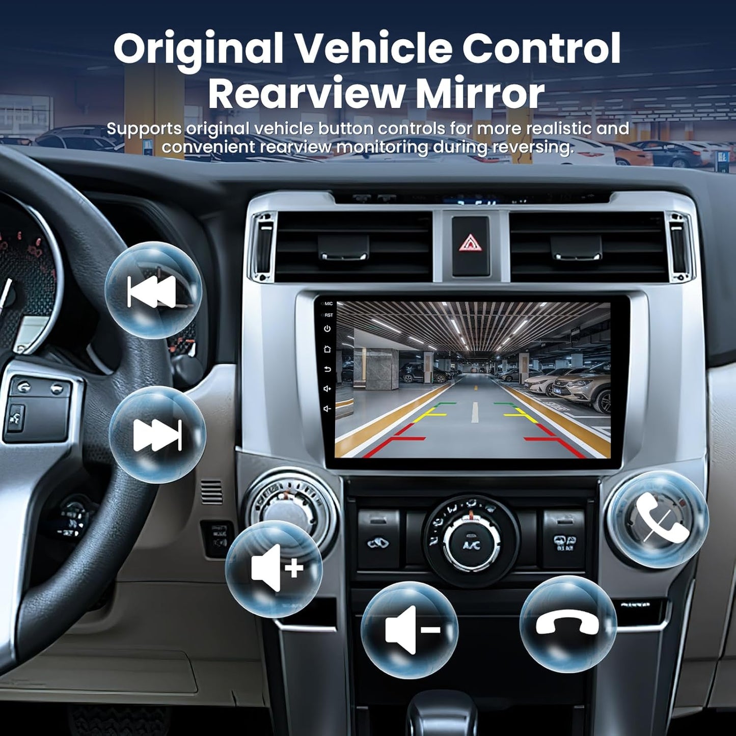 Car Radio for Toyota 4runner 2010-2019 HD Touchscreen Wireless Carplay & Android Auto EQ Bluetooth 5.0 Split Screen GPS Navigation 5G WiFi