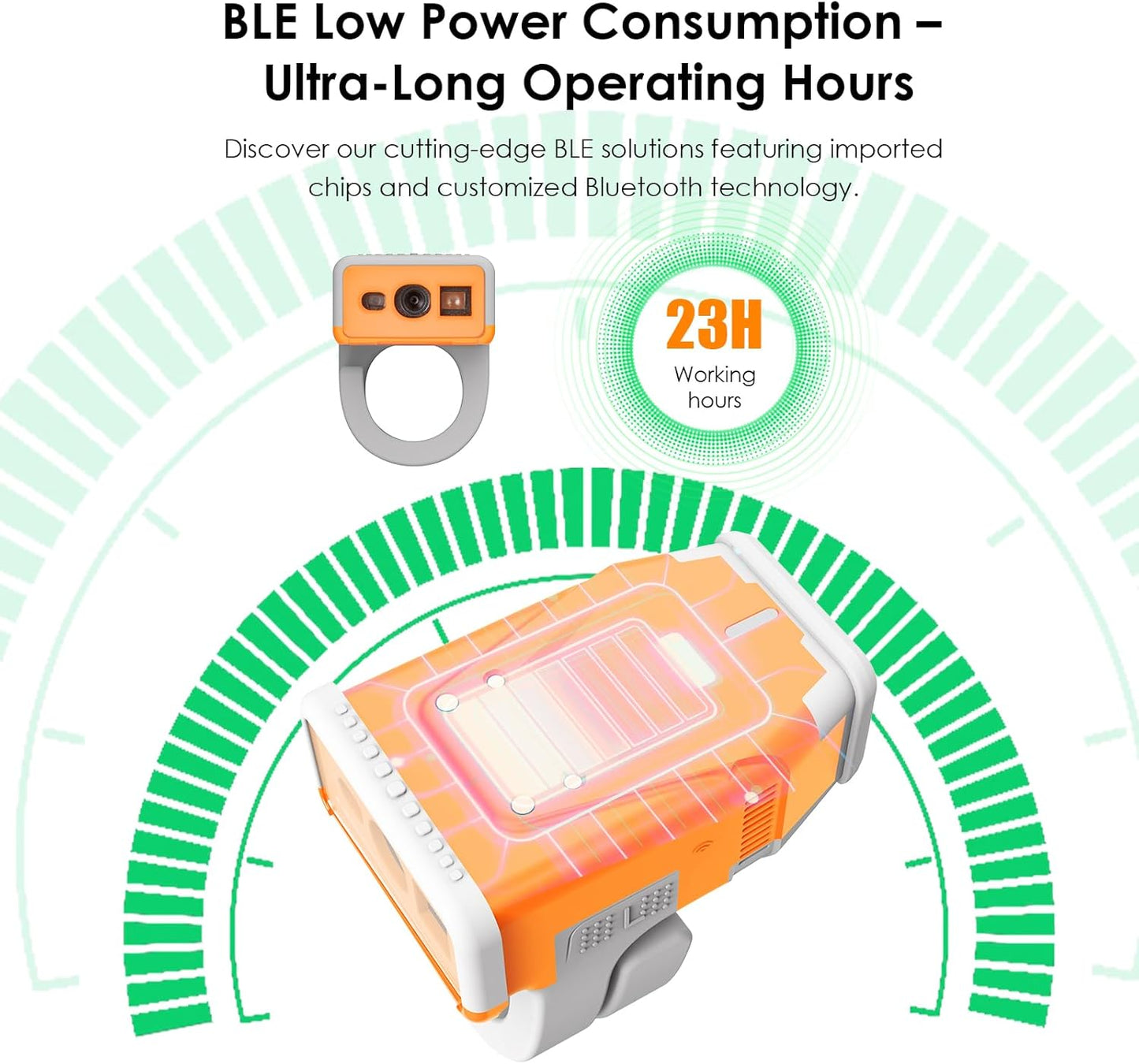 Ultra-light Tiny Ring Scanner T3 2D Wearable Barcode Scanner Bluetooth Barcode Reader Connecting with Gateway,with Battery Level Touch Button BLE Low