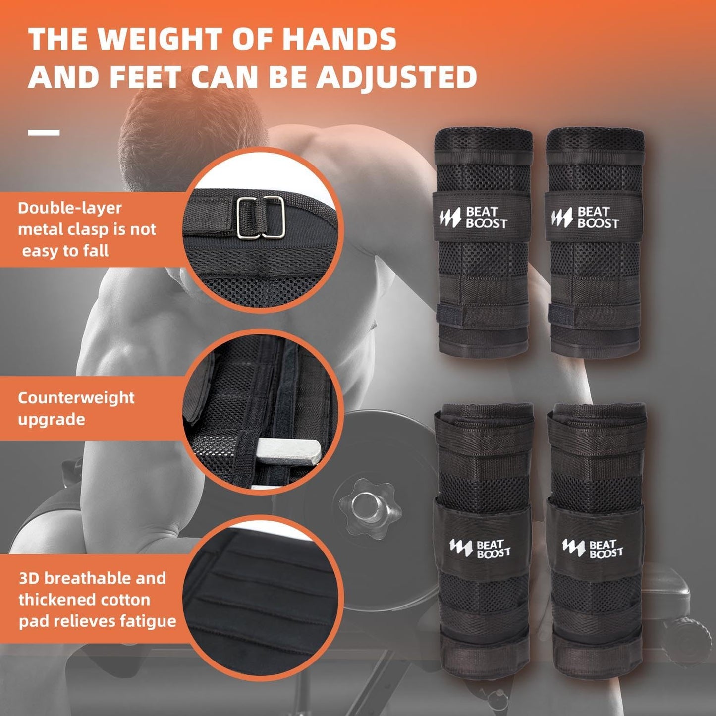 Weighted Vest for Men Women BeatBoost Adjustable Weighted Vest with Steel Plates Weights for Walking Strength Training Running Workout (44LB Set)