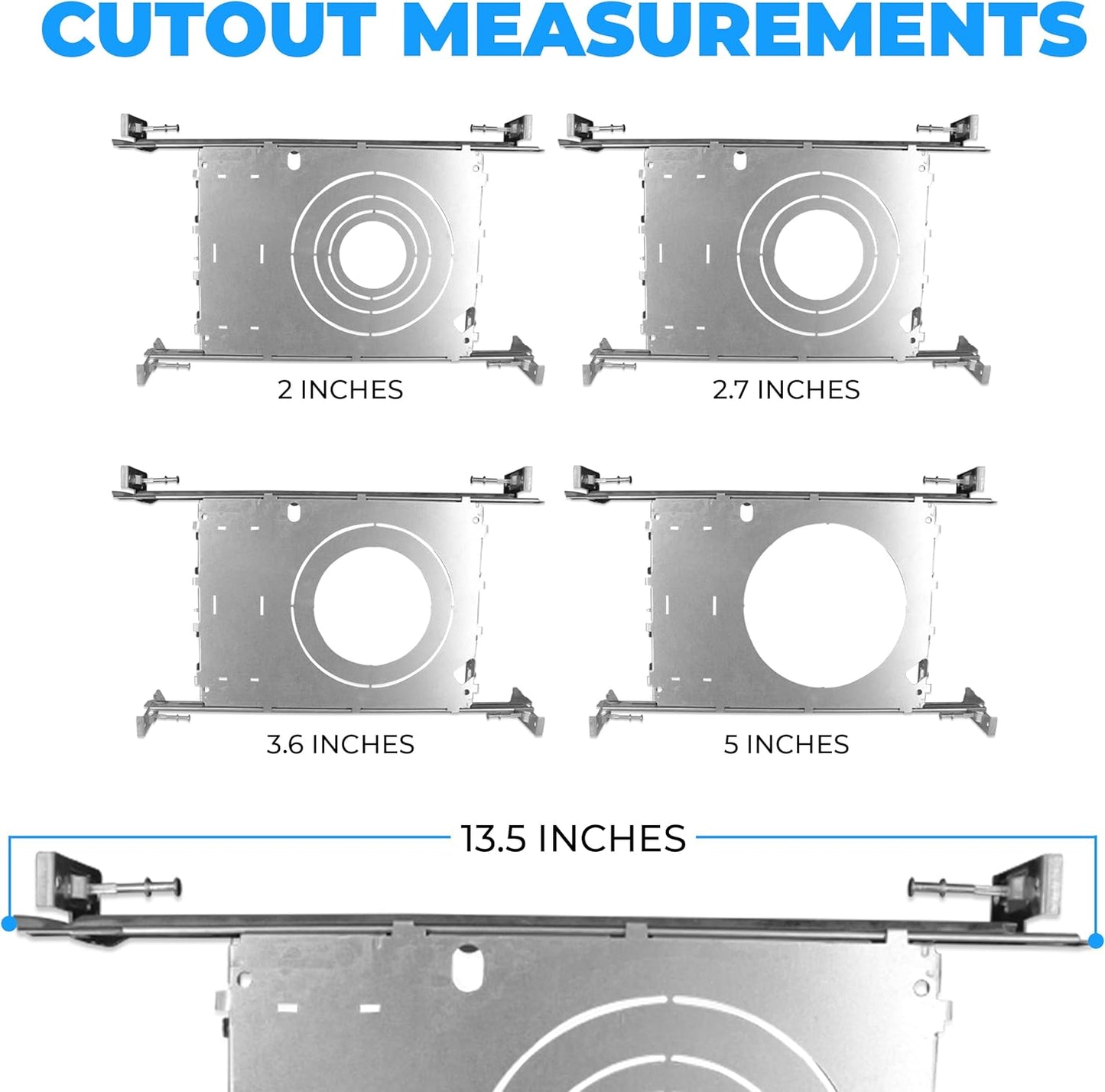 OHLECTRIC New Construction Mounting Plate| 2- 3- 3.5- 4 Inch LED Recessed Lighting Kits| Extendable Hanger Bars, ETL Listed |Perfect for Ceilings