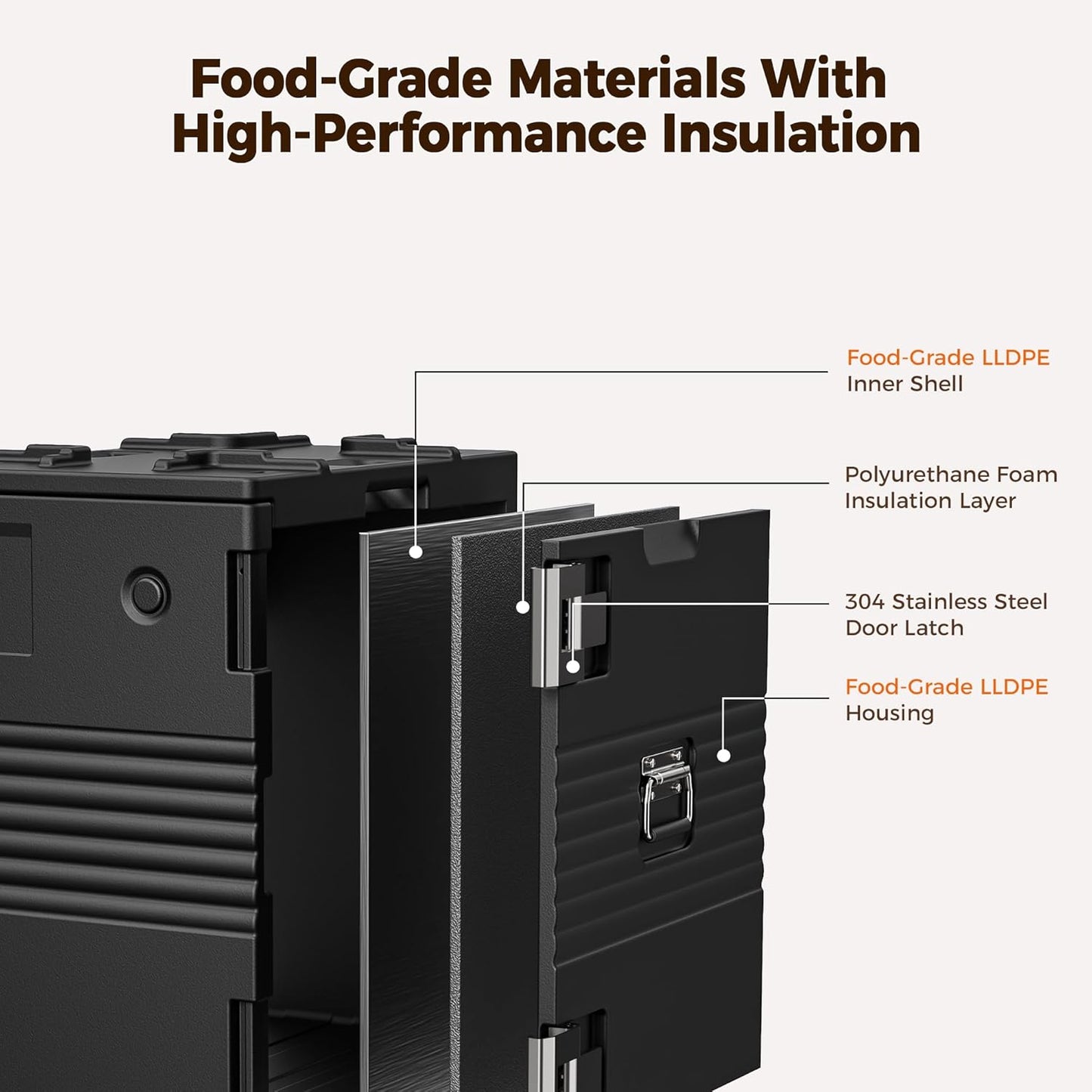 127QT Catering Food Warmer with Swivel Casters