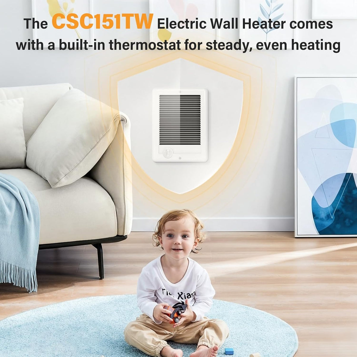CSC151TW Electric Wall Heater Complete Unit with Thermostat (Part: 67509)