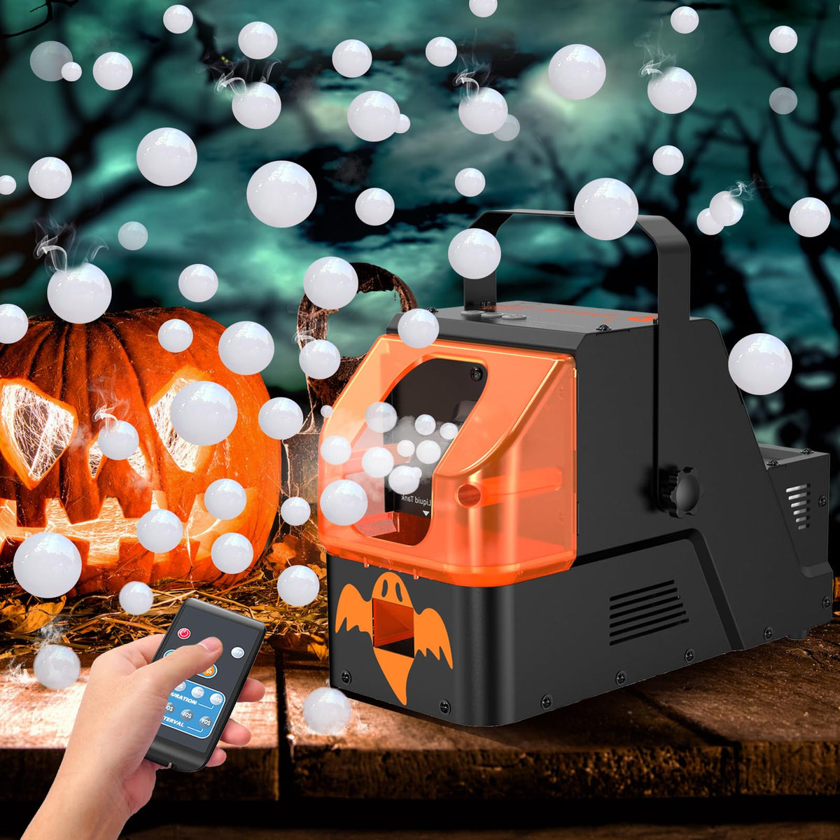 Bubble Fog Machine, Wooye 3-in-1 Smoke Bubble Machine w/Remote Control