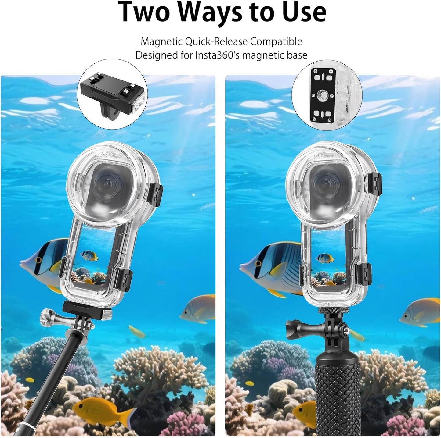 Waterproof Diving Case 60m/197ft for Insta360 X5, Quick Release Housing for Underwater Photography & Action Camera Protection