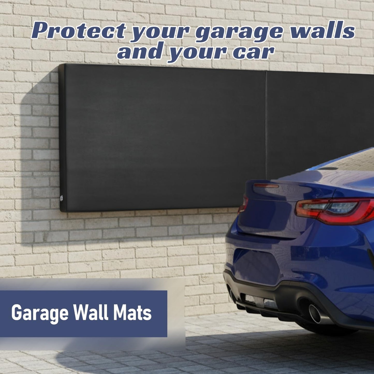 Wall Pads for Gym, 2" Thick Wall Cushion Padding Basketball Court Garage Wall Mount Protector, 60" L x 24" W Anti Collision Exercise Mats for Basement Taekwondo (Black)