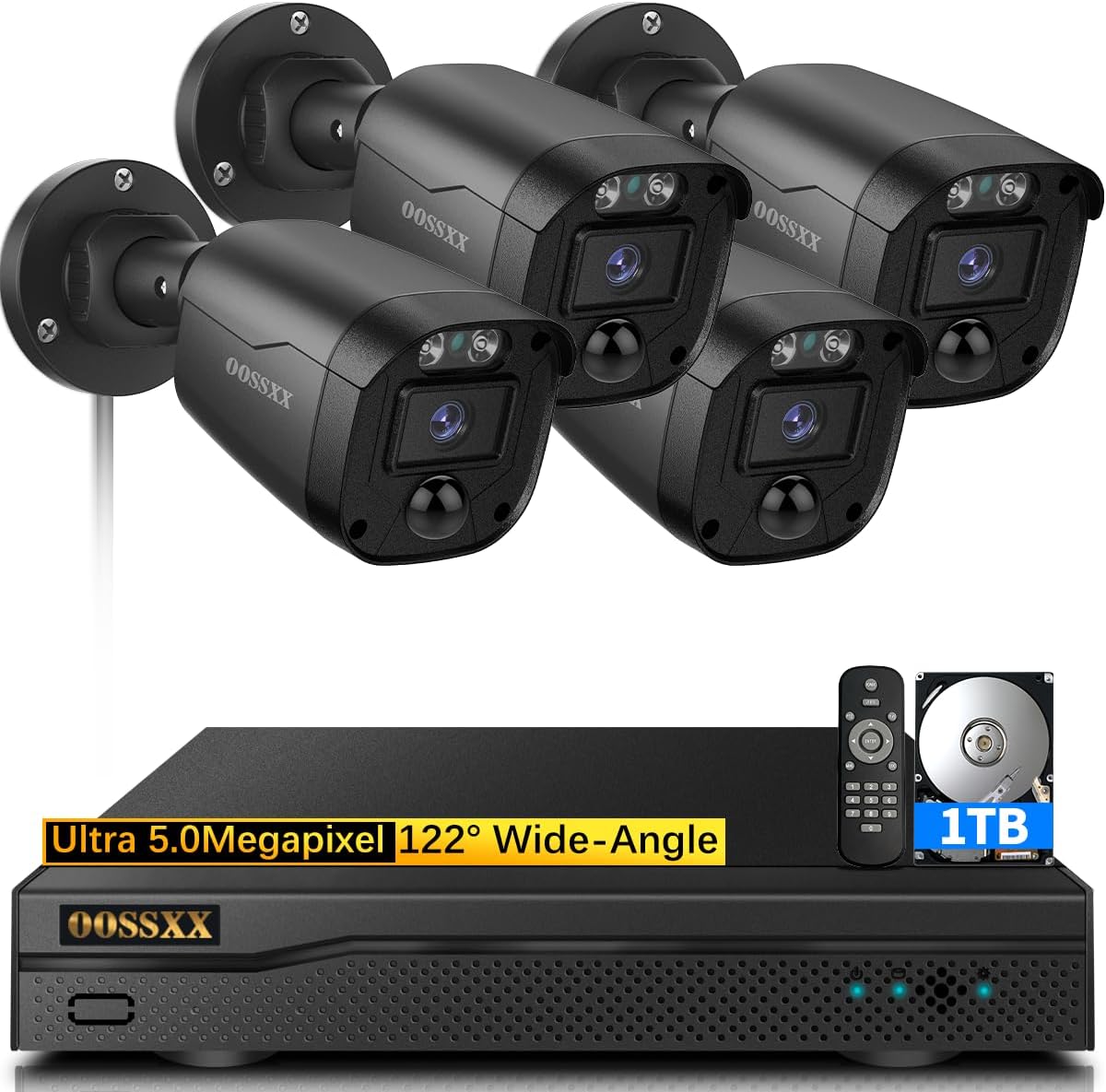 (Full HD 5MP Definition) Wired Security Camera System Outdoor Home Video Surveillance Cameras CCTV Camera Security System Outside Surveillance Video