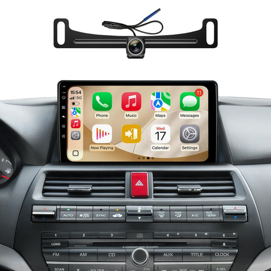 QLED Linux Car Stereo for Honda Accord 2008-2013 (8th Gen) - Fast Boot Wireless CarPlay & Android Auto Radio, AHD 1080P Backup Camera, Bluetooth, SWC, AM/FM, Dash Kit Replacement