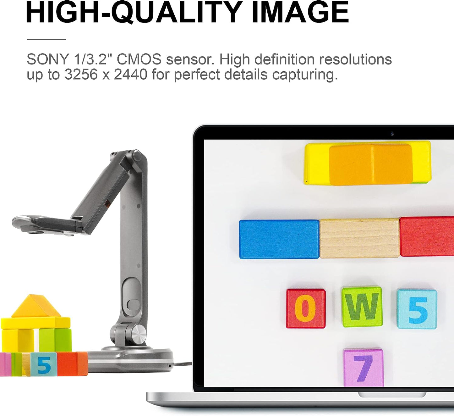 JOYUSING V500S 8MP Document Camera for Teachers, USB Visualiser for A3 Size, LED Light, AutoFocus, OCR for Windows, Classroom Presentation, Remote Teaching, Web Conferencing, Mac, Windows