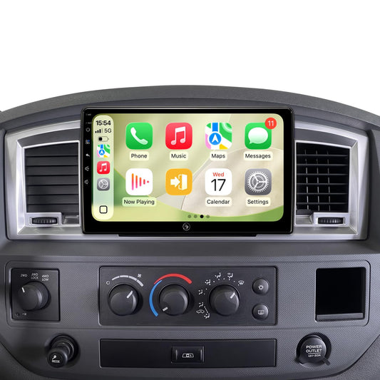 Carplay Radio for 06-12 Dodge Ram 1500/2500/3500 & 05-08 Durango | 07-18 Jeep Wrangler,4G+64G,Wireless CarPlay Android Auto Mirroring,Android 13,BT 5.4,FM/AM,GPS,AUX,1080P Cam, Retain OEM SWC
