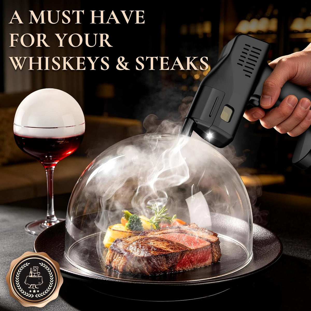 Cocktail Smoke Bubble Gun, Edible Bubbles & 4 Oils, Bartender Gift