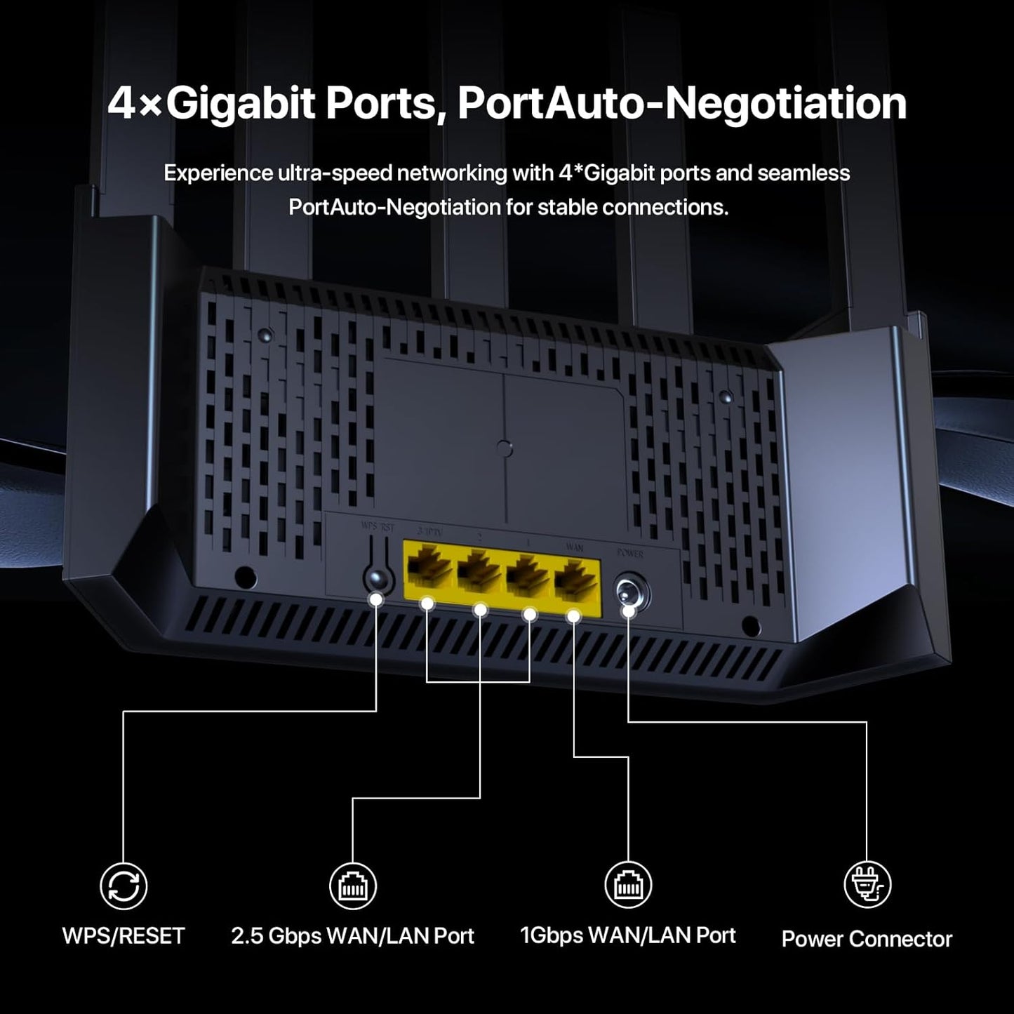 Tenda BE5100 Wi-Fi 7 Router Dual Band Gigabit Router for Wireless Internet, 1x2.5G + 3x1G Ports, VPN Router
