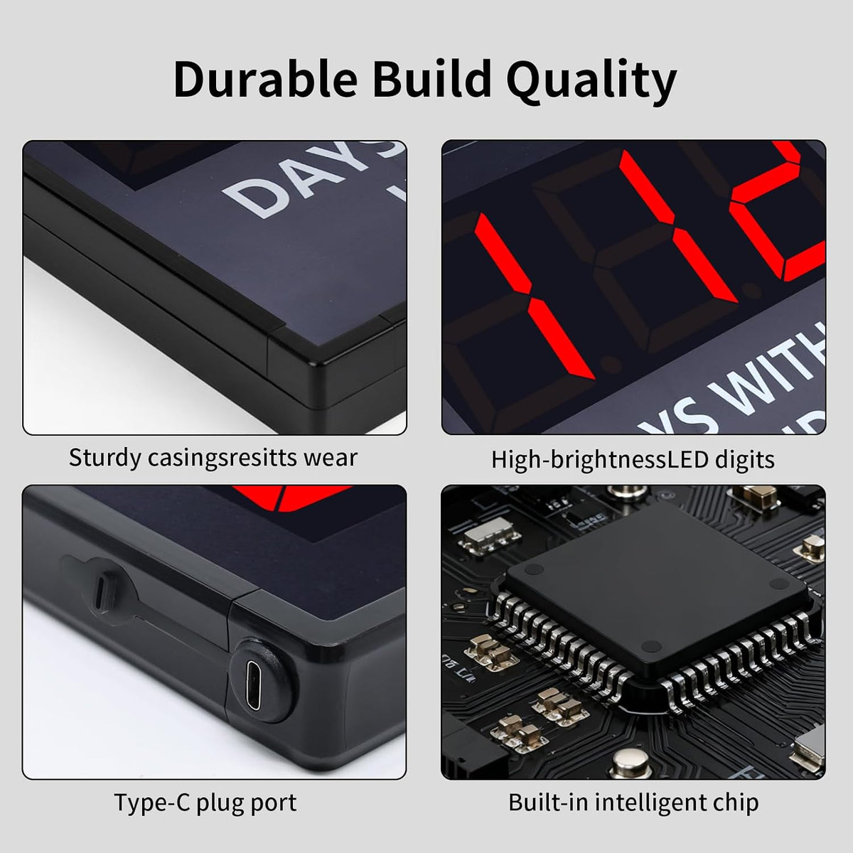 LED Digital Safety Scoreboard, Days Without Accident Counter