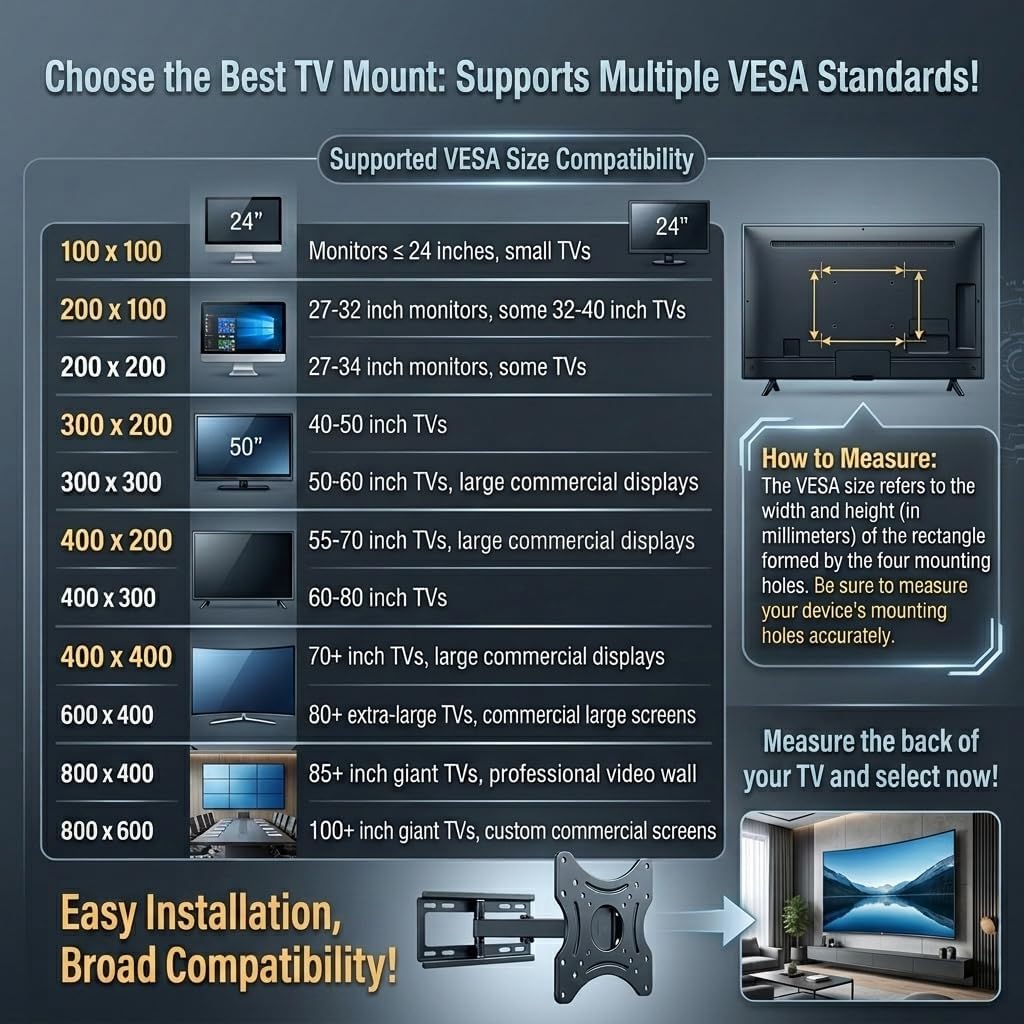 Recessed in Wall TV Mount, 28-Inch Extension and Cable Management