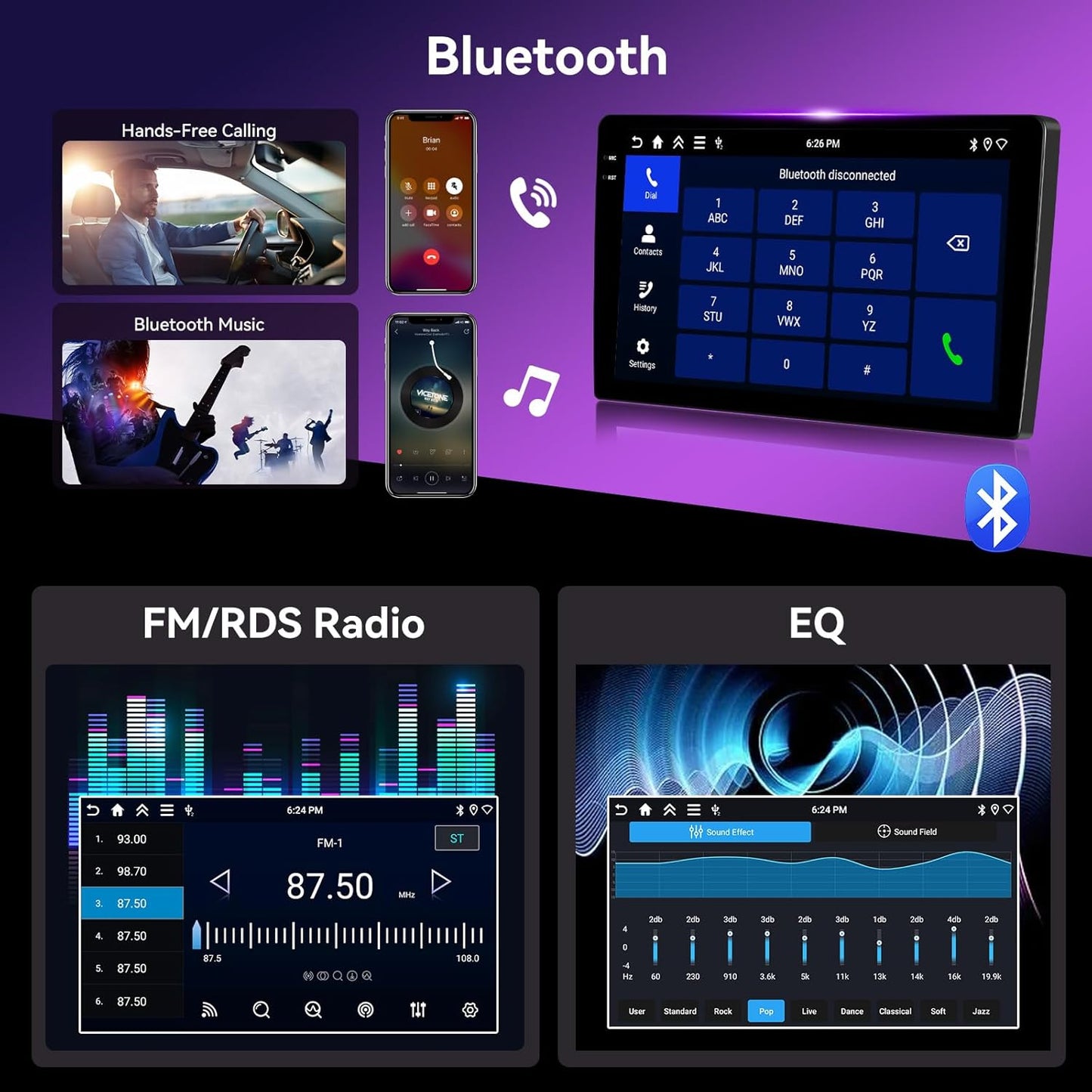 [4G+64G] Car Radio for Dodge Ram 1500 2500 3500 2013-2019 with Wireless CarPlay Android Auto,9” Touchscreen Android 15 Car Stereo with Mirror Link 5GWiFi/GPS,Bluetooth,FM/RDS SWC EQ+Backup Camera