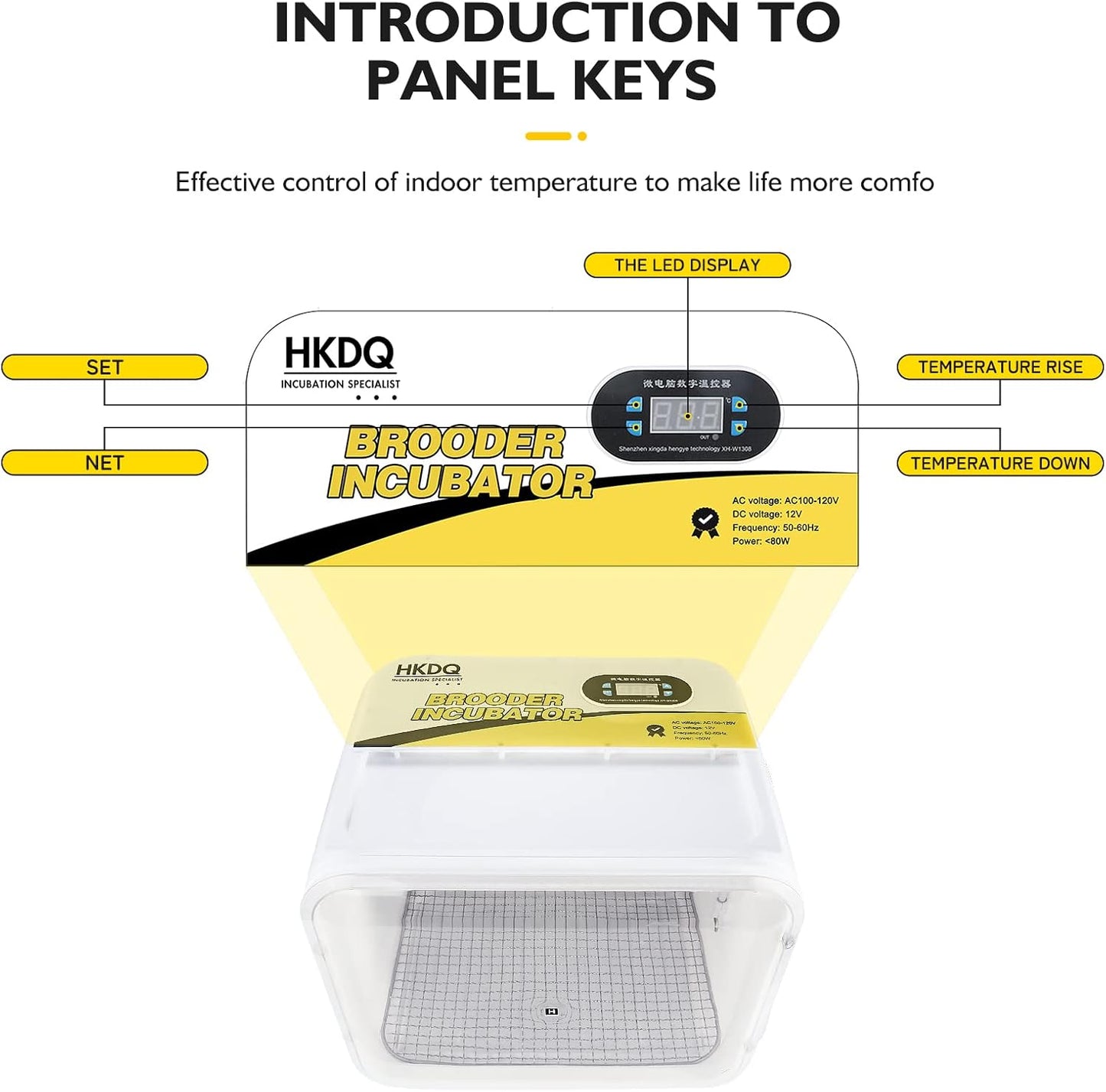 Small Full Featured Brooder/Portable Intensive Care Unit for Warming Parrot or Sick and Injured Birds,Baby Bird Incubator for Small Birds,Parrot Cage with Heating,Comes with Car Power Cord