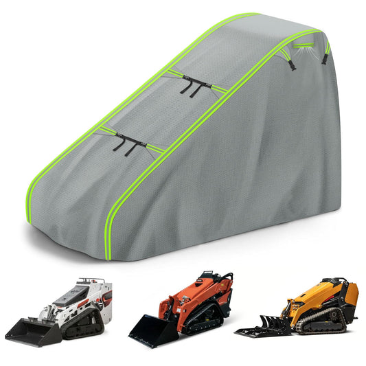 900D Mini Skid Steer Loader Cover, Heavy Duty Waterproof Windproof UV Protection Track Loader Cover, Fits Bobcat John Deere Kubota Caterpillar Case New Holland JCB, 110 * 43 * 58 inch