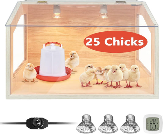 Intelligent Brooder Box 20 Chicks with 2 Heat Lamps, Brooder Box for Small Animals,Chick/Duck/Quail/Hamster/Lizard