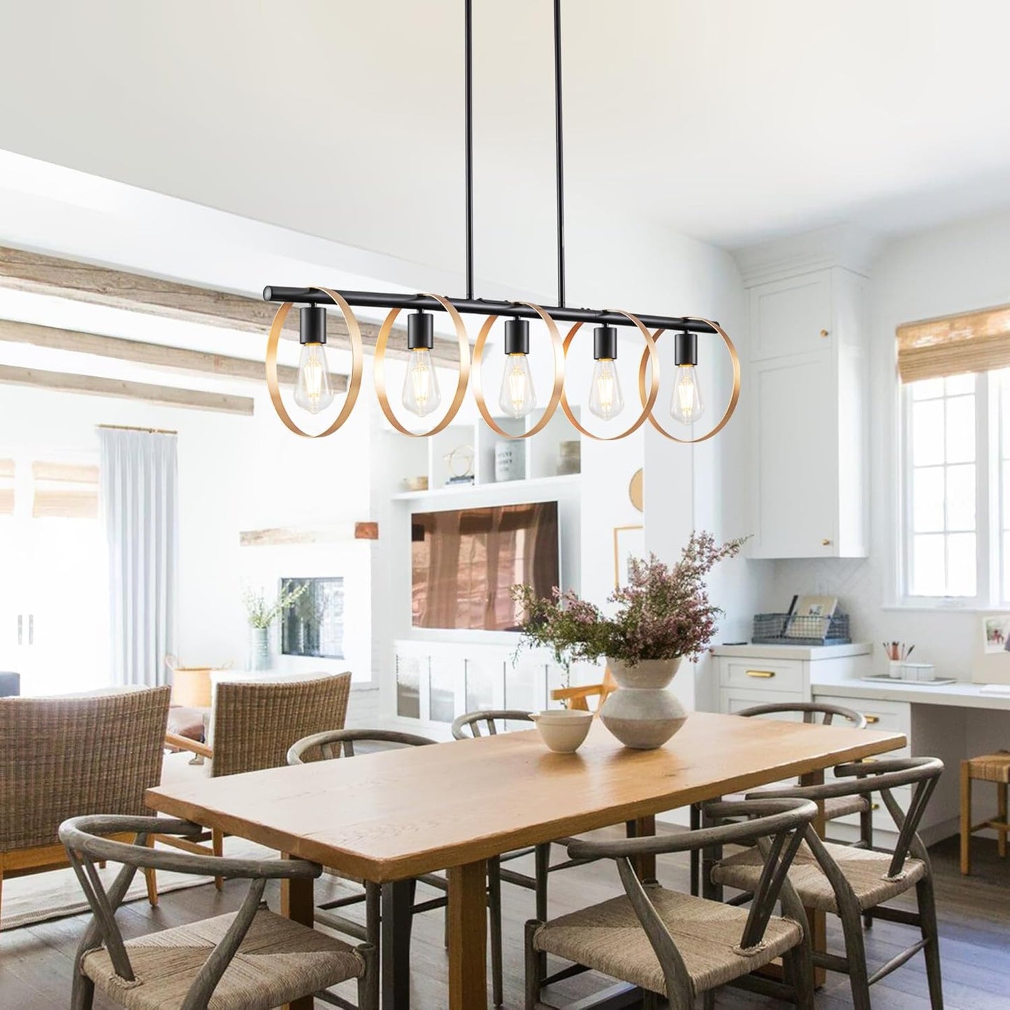 Dining Room Light Fixture, Chandelier, Pendant Lights Kitchen Island Lighting Industrial Chandeliers for Dining Room Black Island Lights for Kitchen