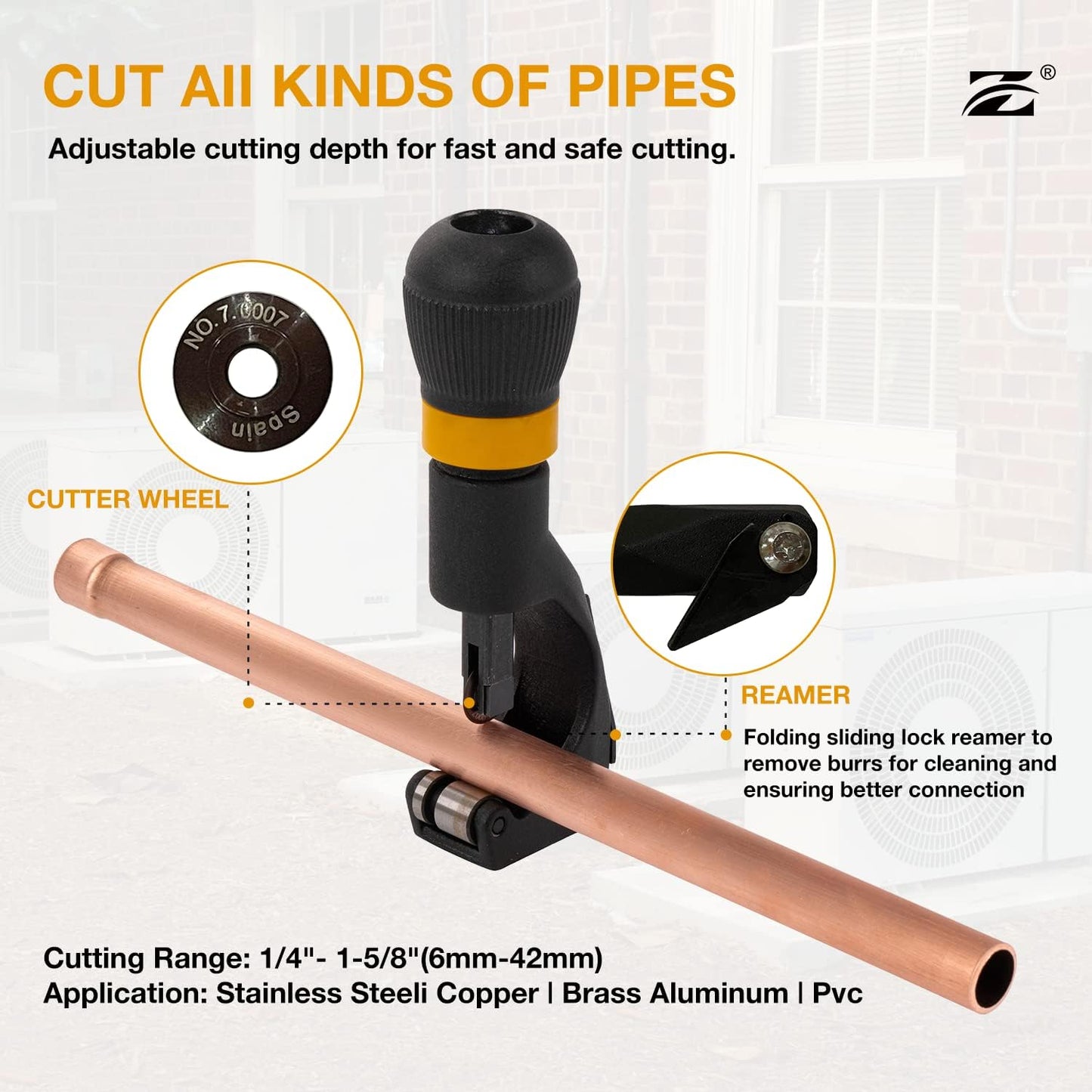 Pipe Bender Kit, 1/4'-7/8' O.D., with 7 Size Dies & Pipe Cutter, 90 Reverse Bending Tool for HVAC/Air Conditioner/Fridge Repair & H