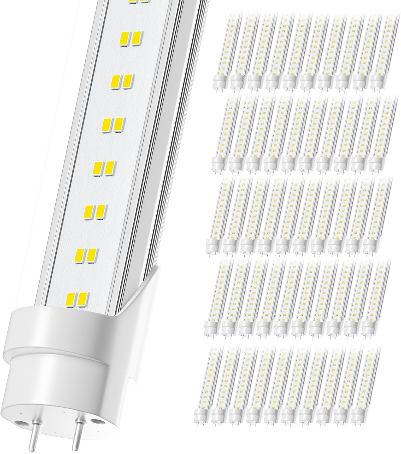 ONLYLUX T8 Bulbs 4 Foot 6500K Daylight, 5000Lumens, 36W, 4ft Led Bulbs Ballast Bypass Type B Dual-End Powered, 4ft Led Tubes Replacement F32T8 F32T12