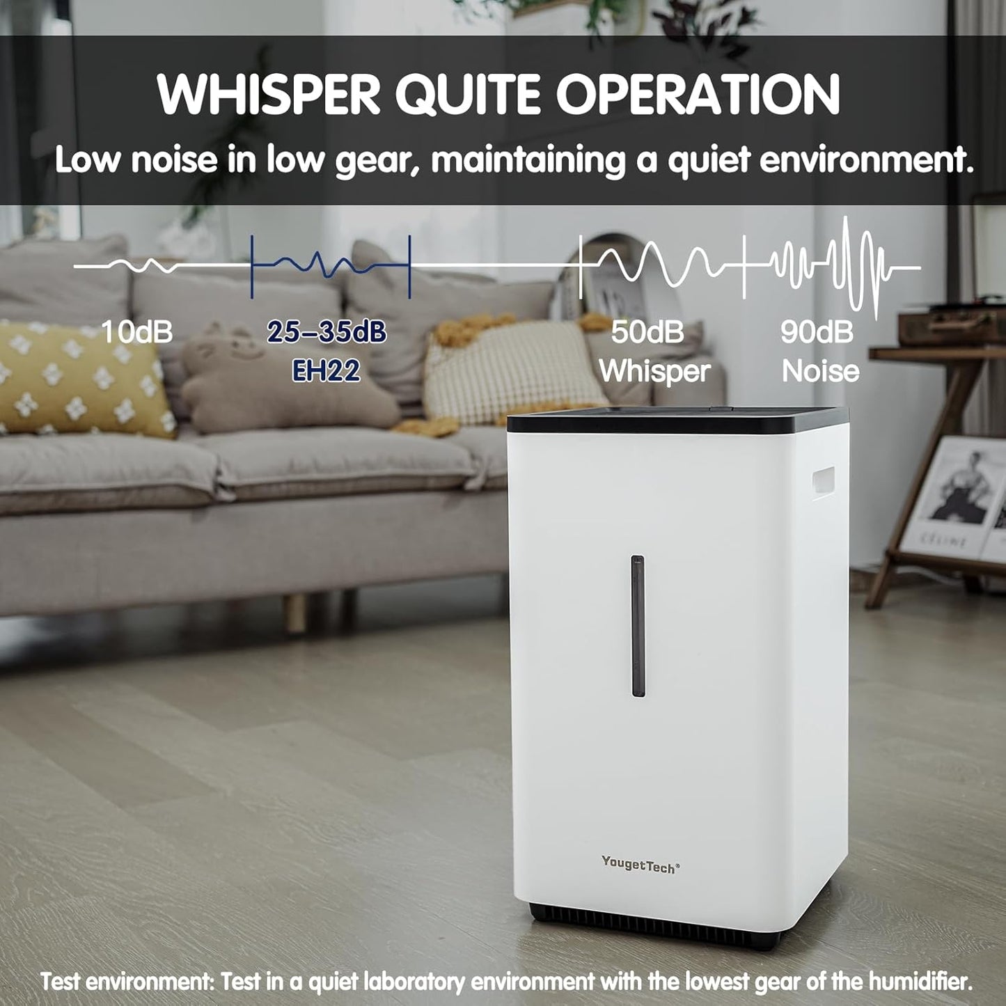 YougetTech Evaporative Humidifiers for Large Living Space, 6.5L(1.8Gal) Tank Whole Room Humidifier, 30W Cool No Mist Humidifiers, 7 Speed, MAX Output