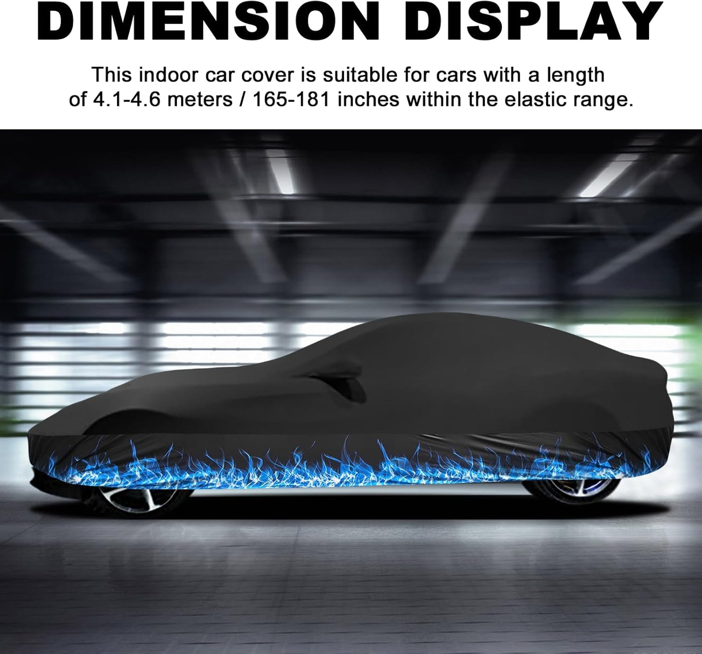Indoor Car Cover Soft Stretch Satin Breathable Dustproof Custom Fit 165-181 inches Coupes Full Covers for Underground Garage, Car Show
