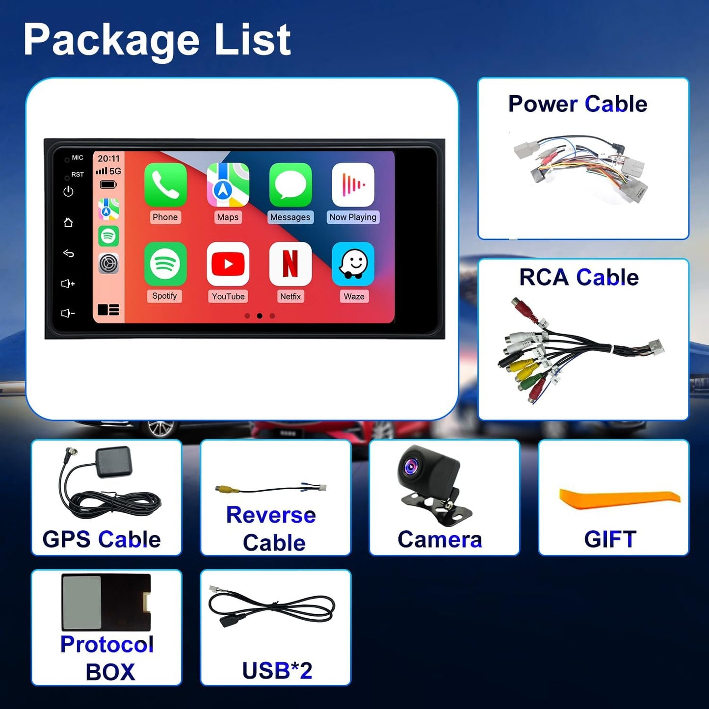 Upgrade 7'' Car Radio Stereo for Toyota Scion FR-S 2013-2016, tC 2005-2016 | xB 2004-2015, xD 2008-2014 Touchscreen Headunit, Wireless Carplay Android Auto, 5G WiFi GPS, Bluetooth FM SWC, Backup Camera