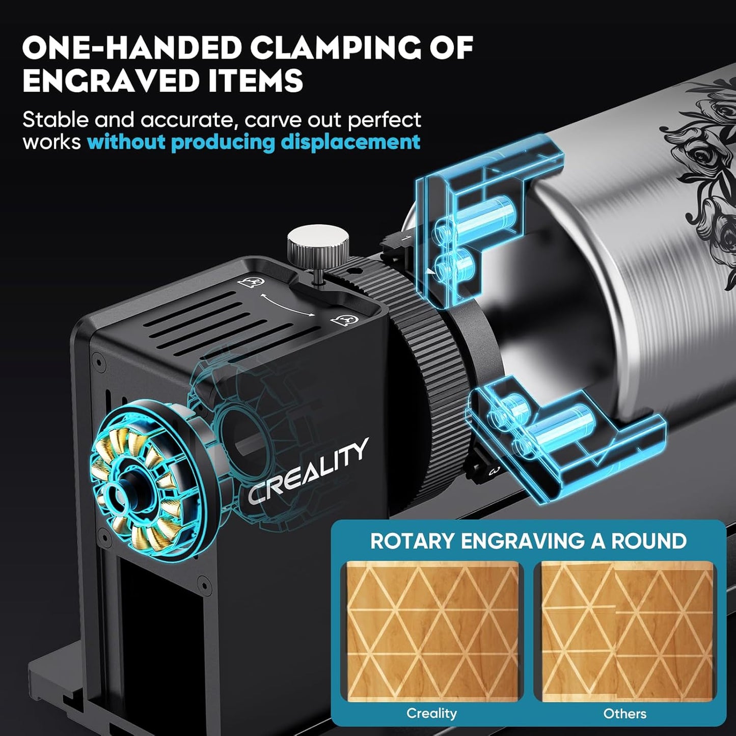 Creality Rotary Roller Pro, 4 in 1 Multi-Functional Laser Rotary Roller Y-axis Jaw Chuck Rotary for Engraving Cylindrical Objects, Tumblers, Wine