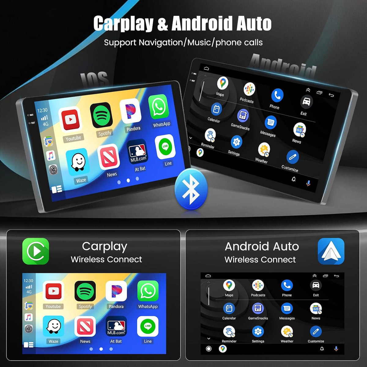 Hikity 4+128G Android 15 Car Stereo for Subaru Forester Impreza WRX STI 2008-2012, 9” Touchscreen Radio with CarPlay, Android Auto, Bluetooth, GPS Navigation, WiFi, DSP, FM, RDS + AHD Backup Camera 4+128G(Incell)-Black 4+128G(Incell)
