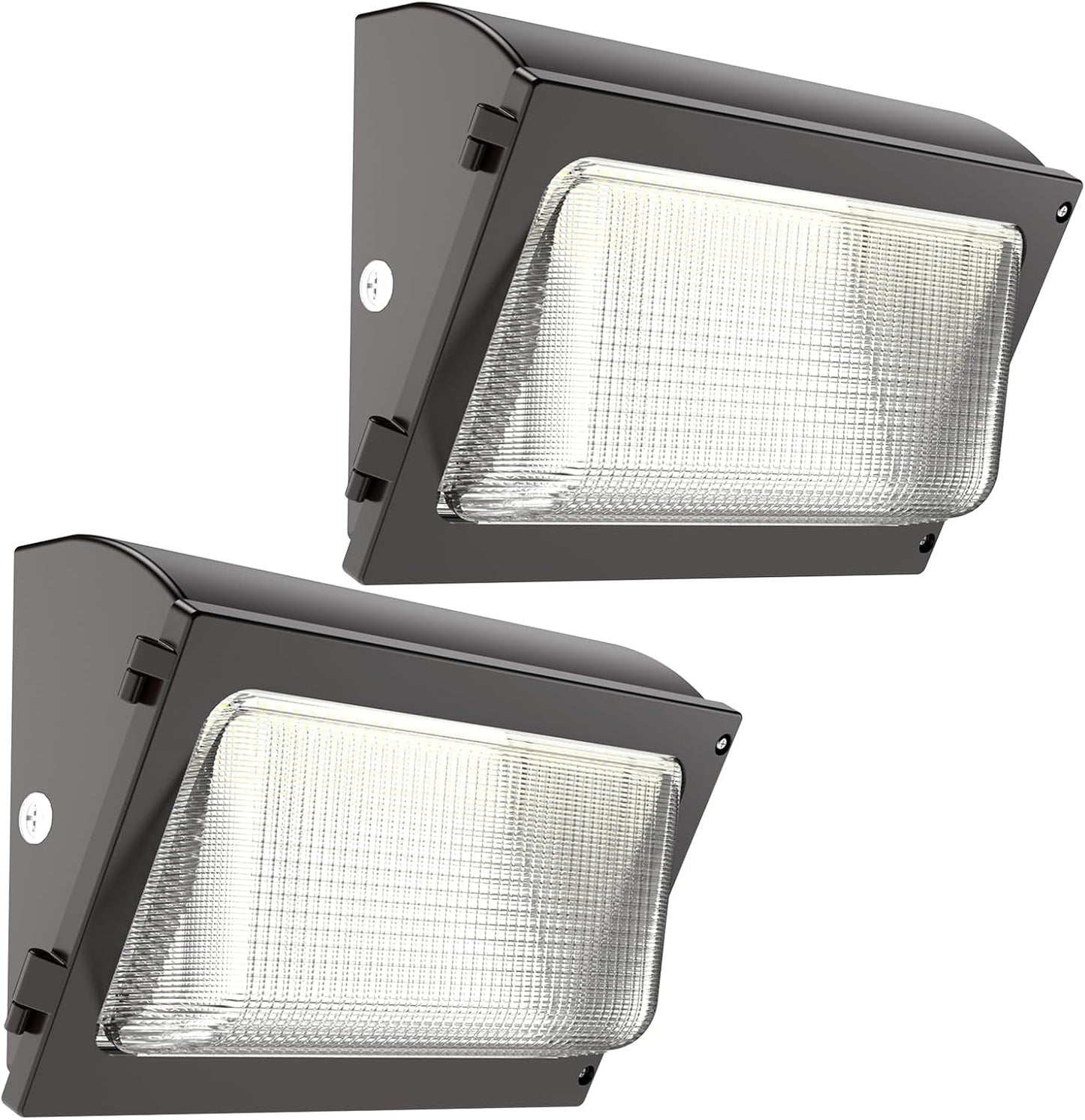 HYPERLITE LED Wall Pack Light 120W 2Packs with Dusk to Dawn Photocell and Glass Lens LED Security Flood Commercial and Ind