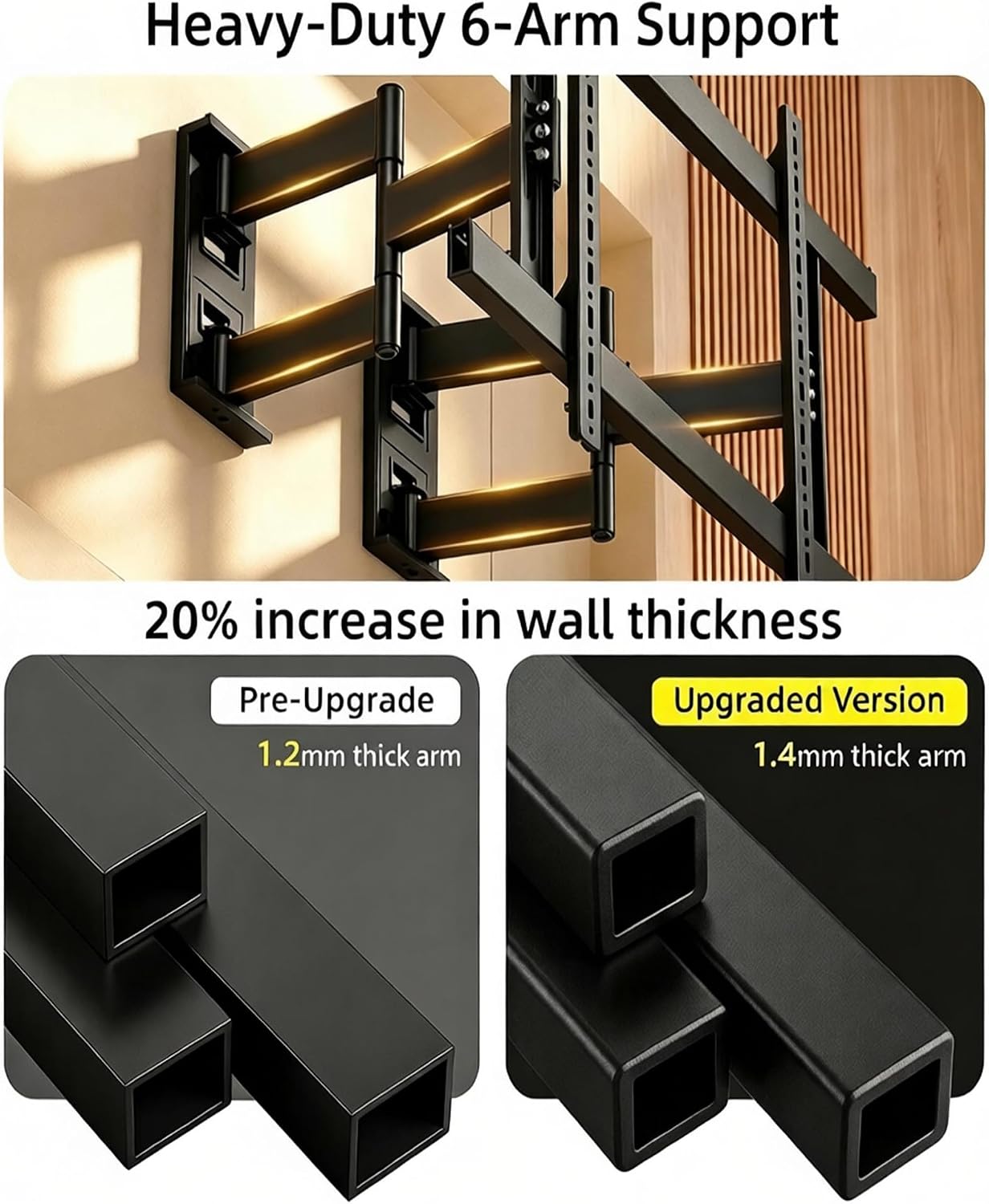 Heavy Duty Corner TV Wall Mount with Full Motion for 50-120" TVs, Holds 352 lbs, Fits Flat/Curved Screens, Swivel, Tilt & Extension, Max VESA 1050x600mm, DY1022