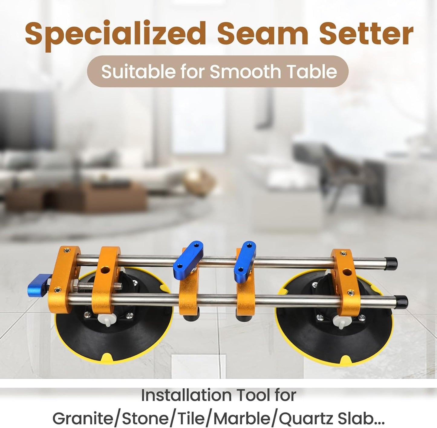 2 Pack Seamless Seam Setter with 6 inch Vacuum Suction Cups, Granite Seam Setter for Countertop Joining & Leveling, Seam Joiner for Stone,